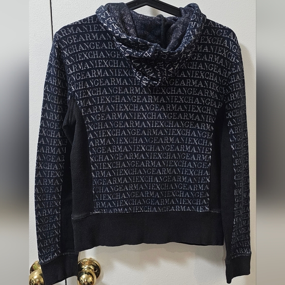 Armani Exchange Women's Cropped Half Zip Logo Hoodie Size Medium - Picture 7 of 10